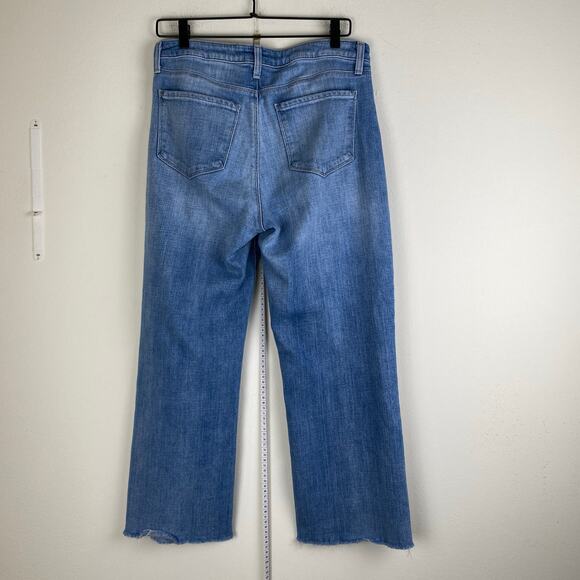 L'Agence Wanda Wide Leg Jeans Size 29 Highland Blue High Rise Crop Casual Staple - Picture 9 of 14
